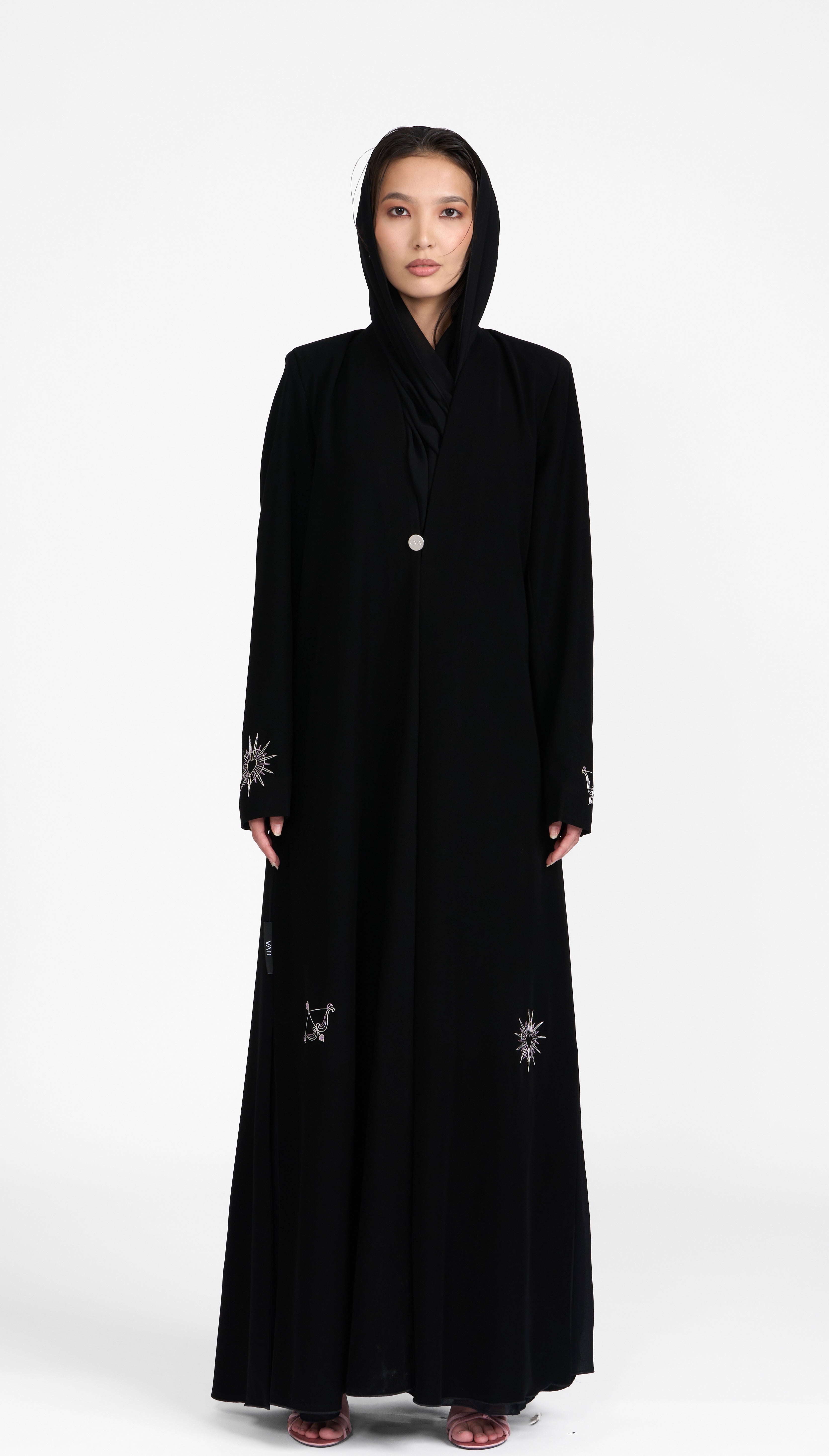 Classic Black Embroidered Abaya