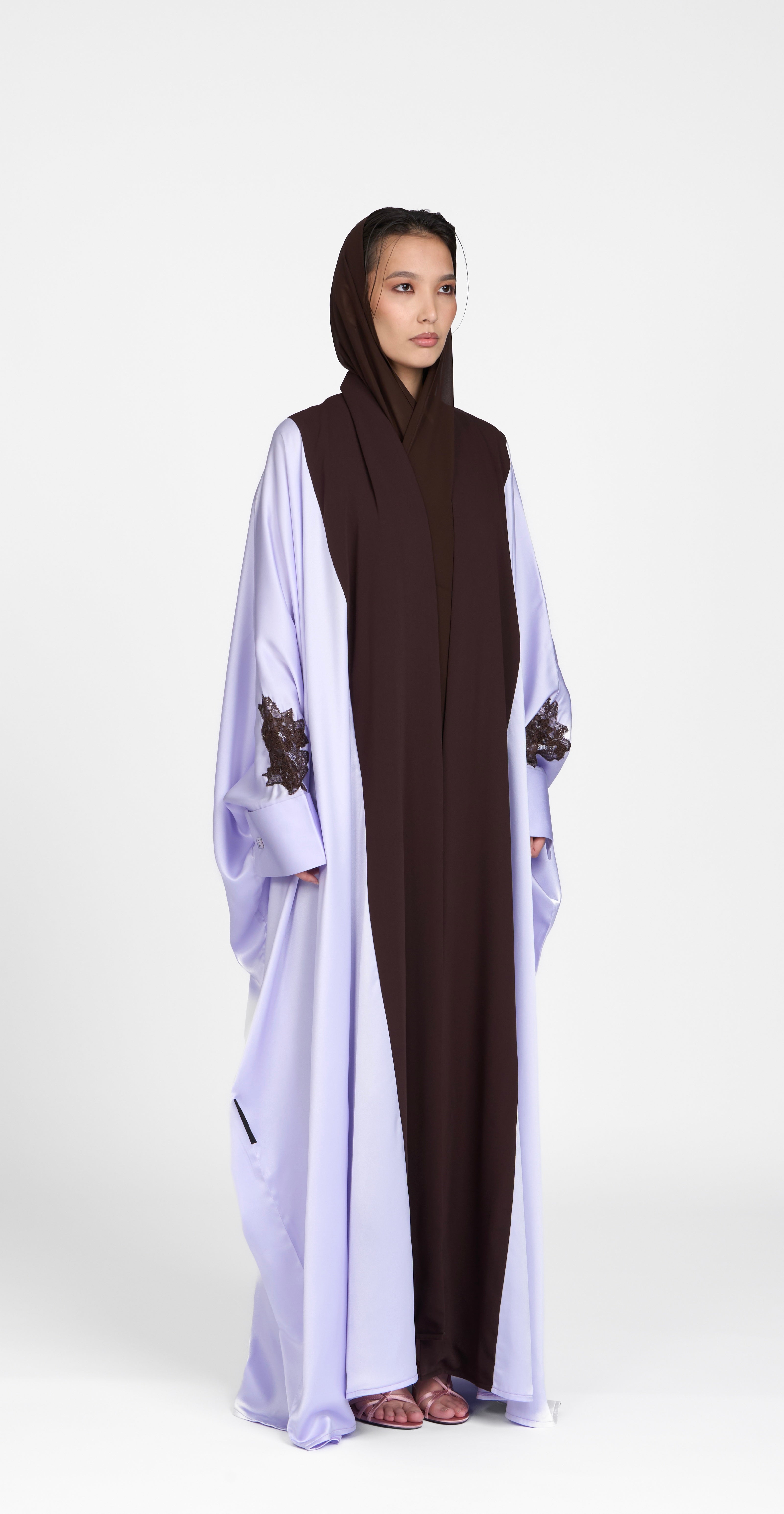 Lavender Silk Bisht Abaya