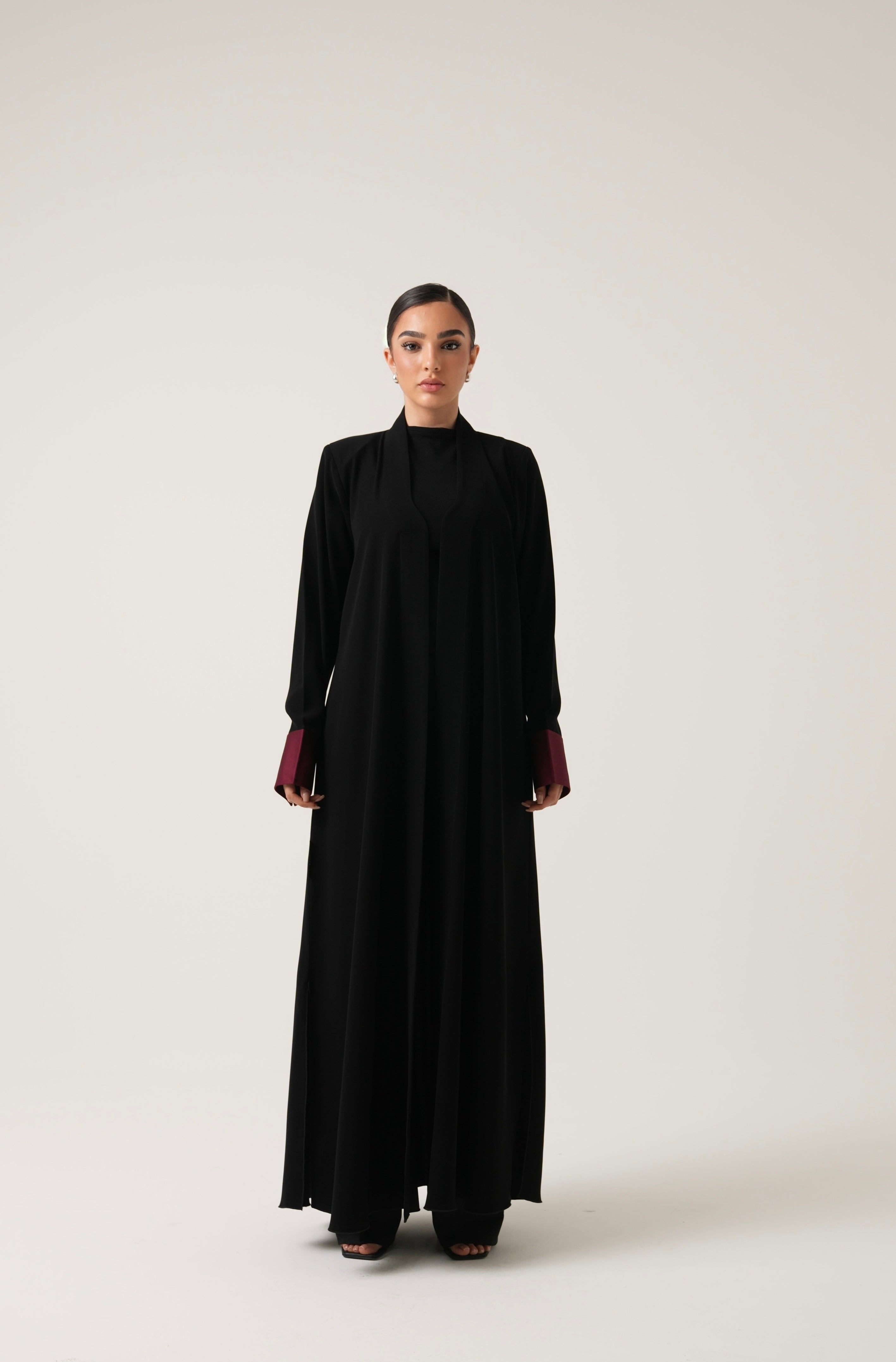 Abaya with Double-Tone Cuffs