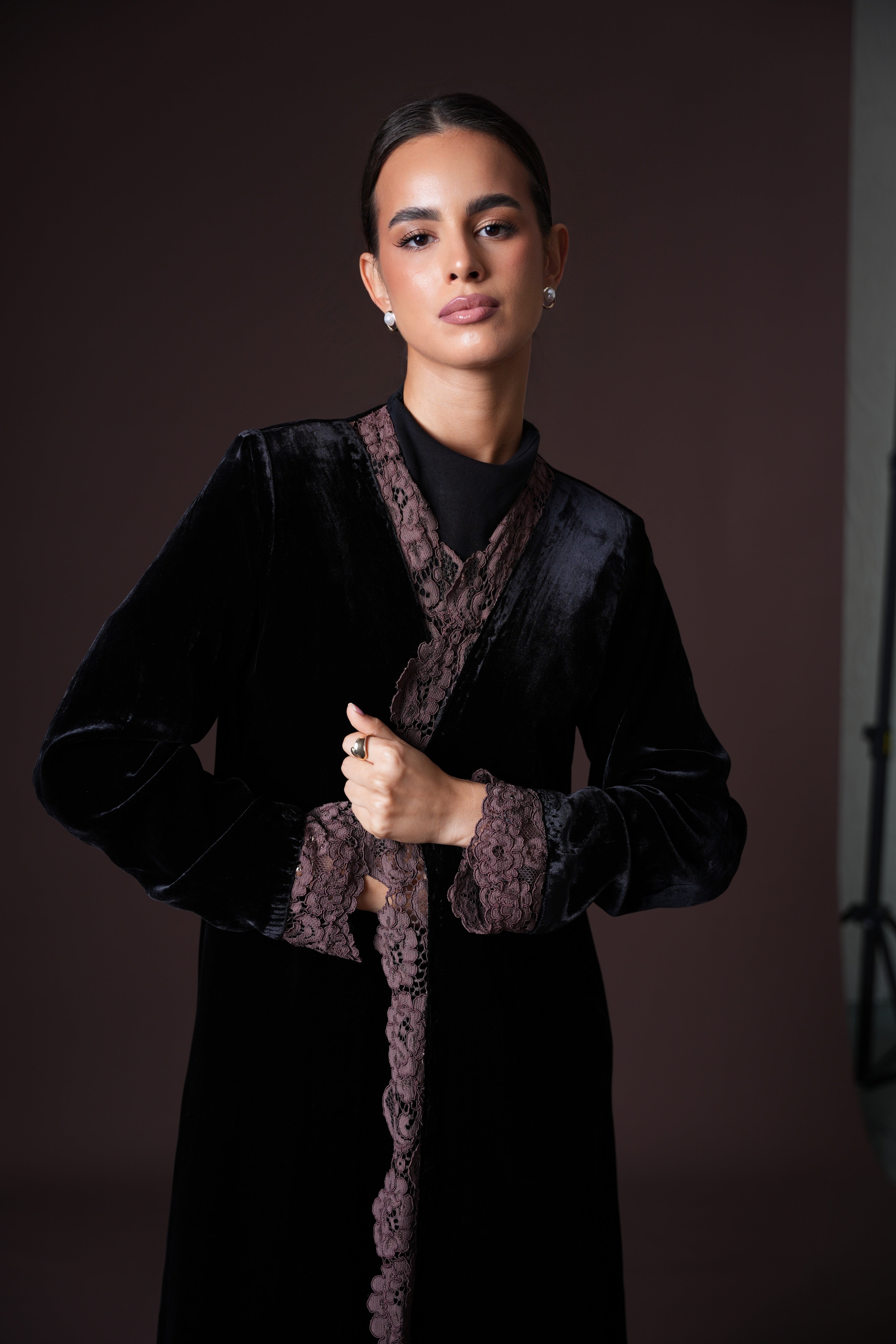 Mocha Lace Abaya