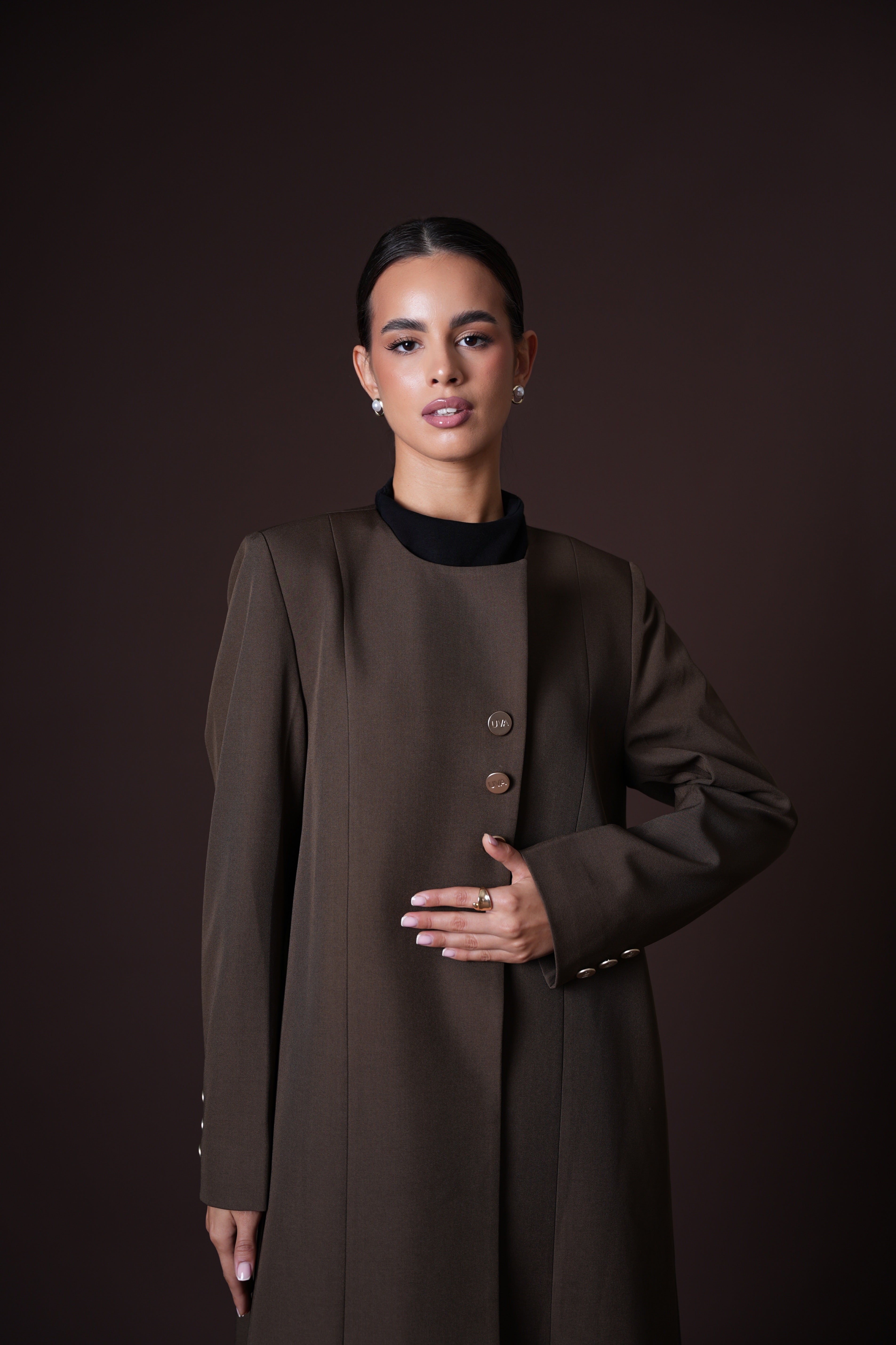 Brown Blazer Abaya