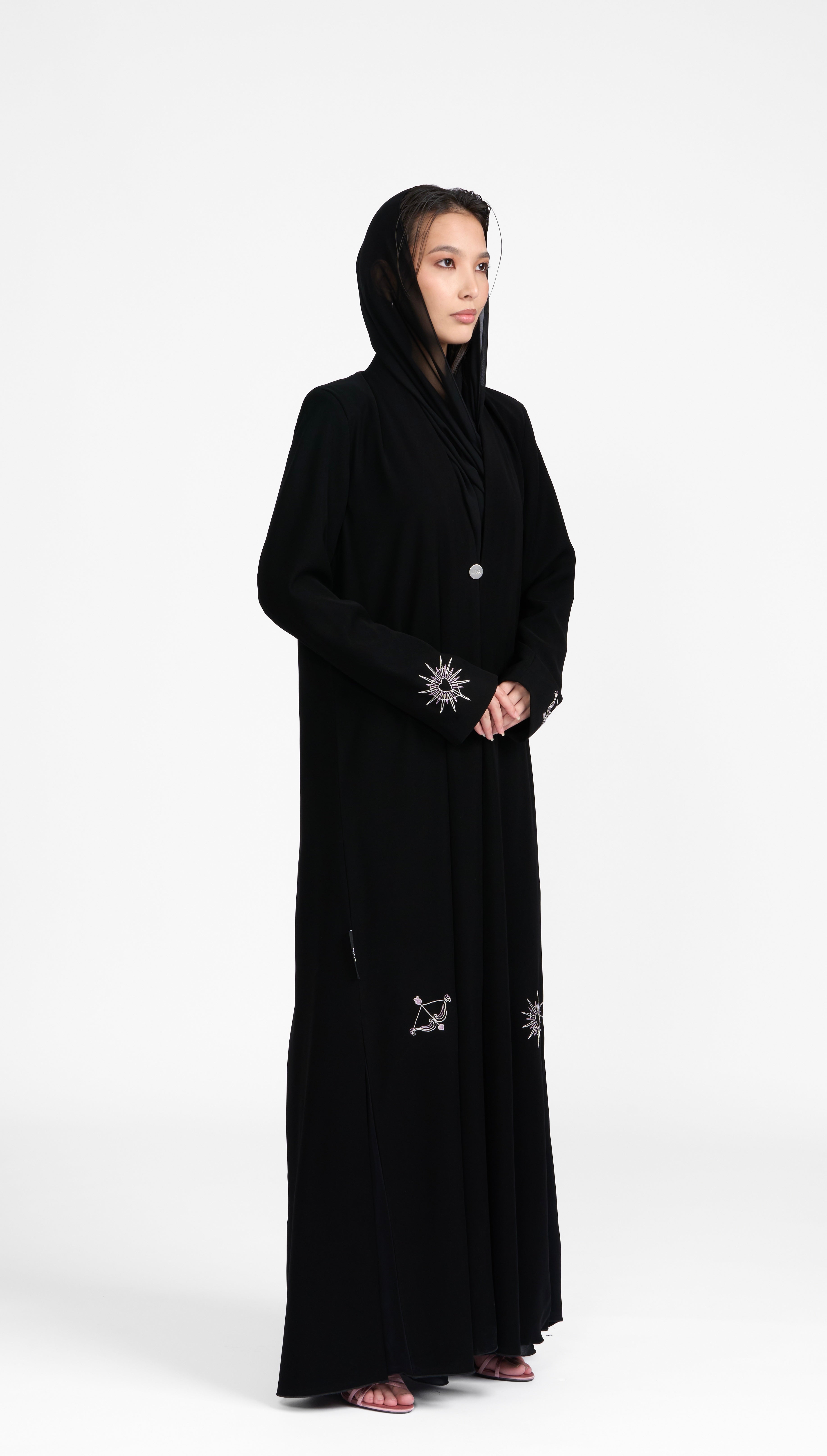 Classic Black Embroidered Abaya