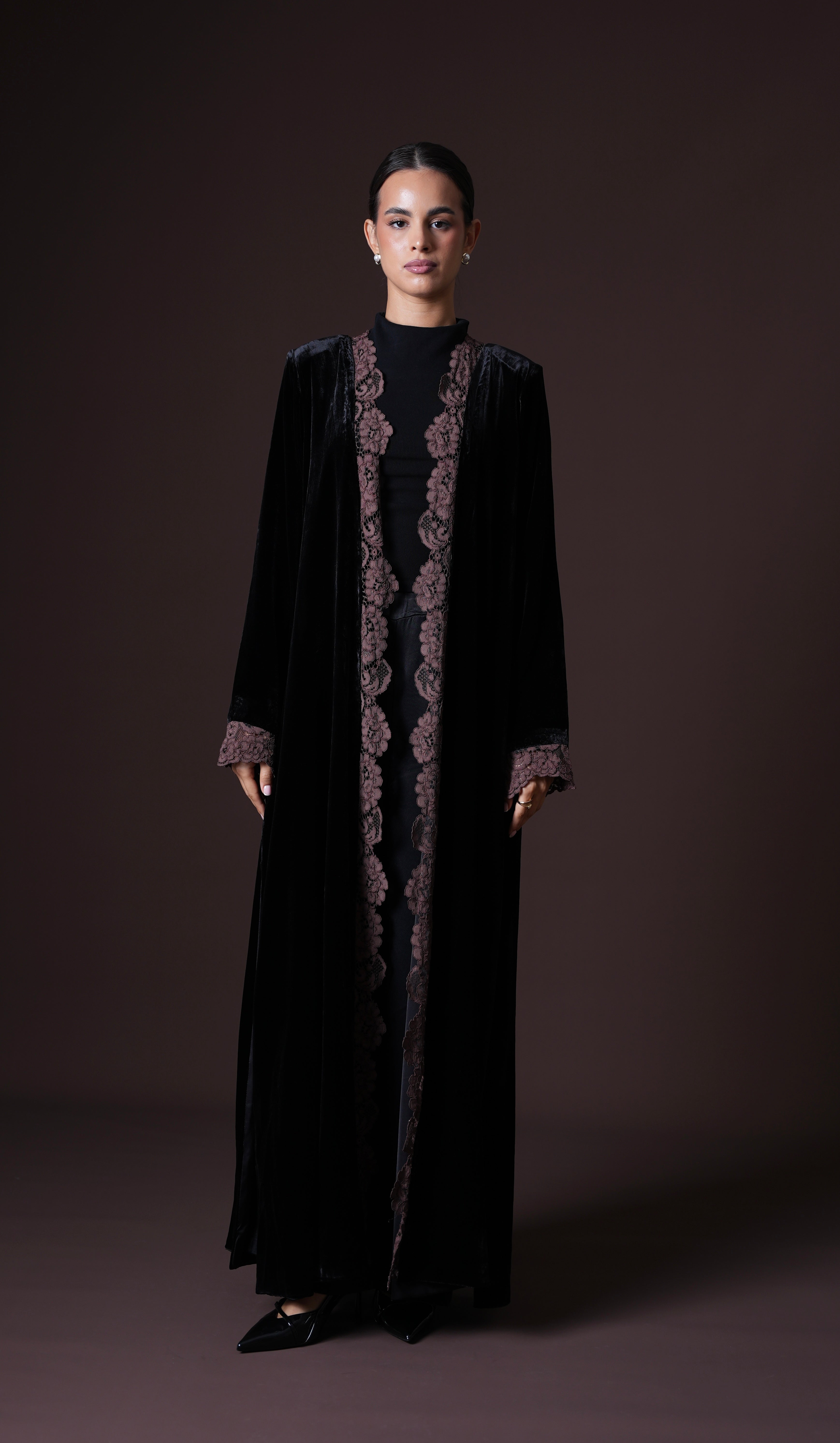 Mocha Lace Abaya